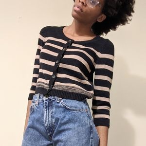 Anthropologie Moth Brenton Striped Crop Cardi